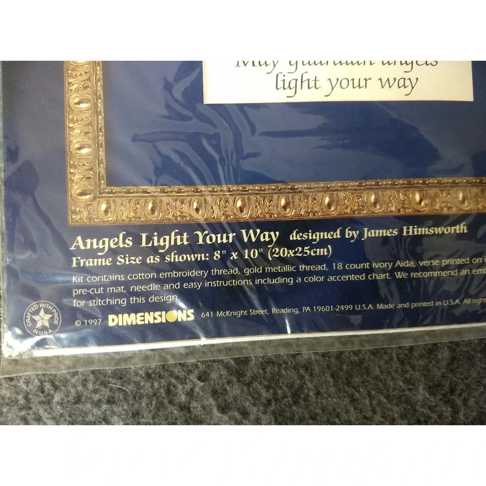 Dimensions Counted Cross Stitch Kit 1997 Guardian Angel Treasured Thoughts 72430